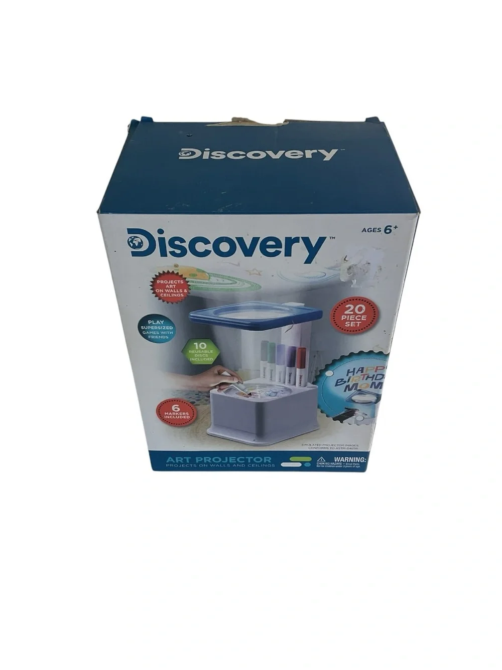 Discovery Art Projector Kids Drawing & Tracing Set 10 Discs 5 Markers Tested Wor